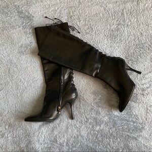 LK Bennett London Lace Up Stiletto Heel Tall Boots